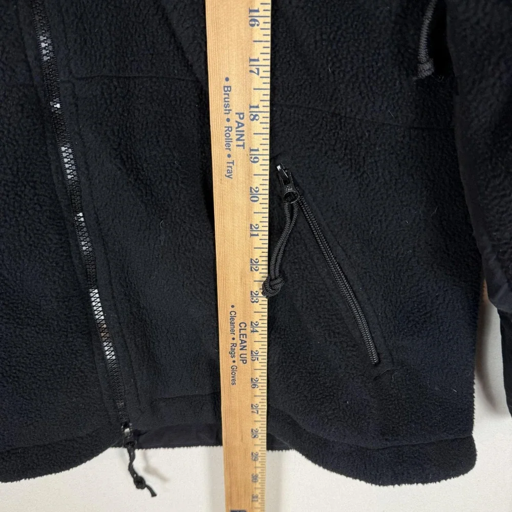Polartec Jacket Mens Large Black Fleece Full Zip Cold Weather Lined Military